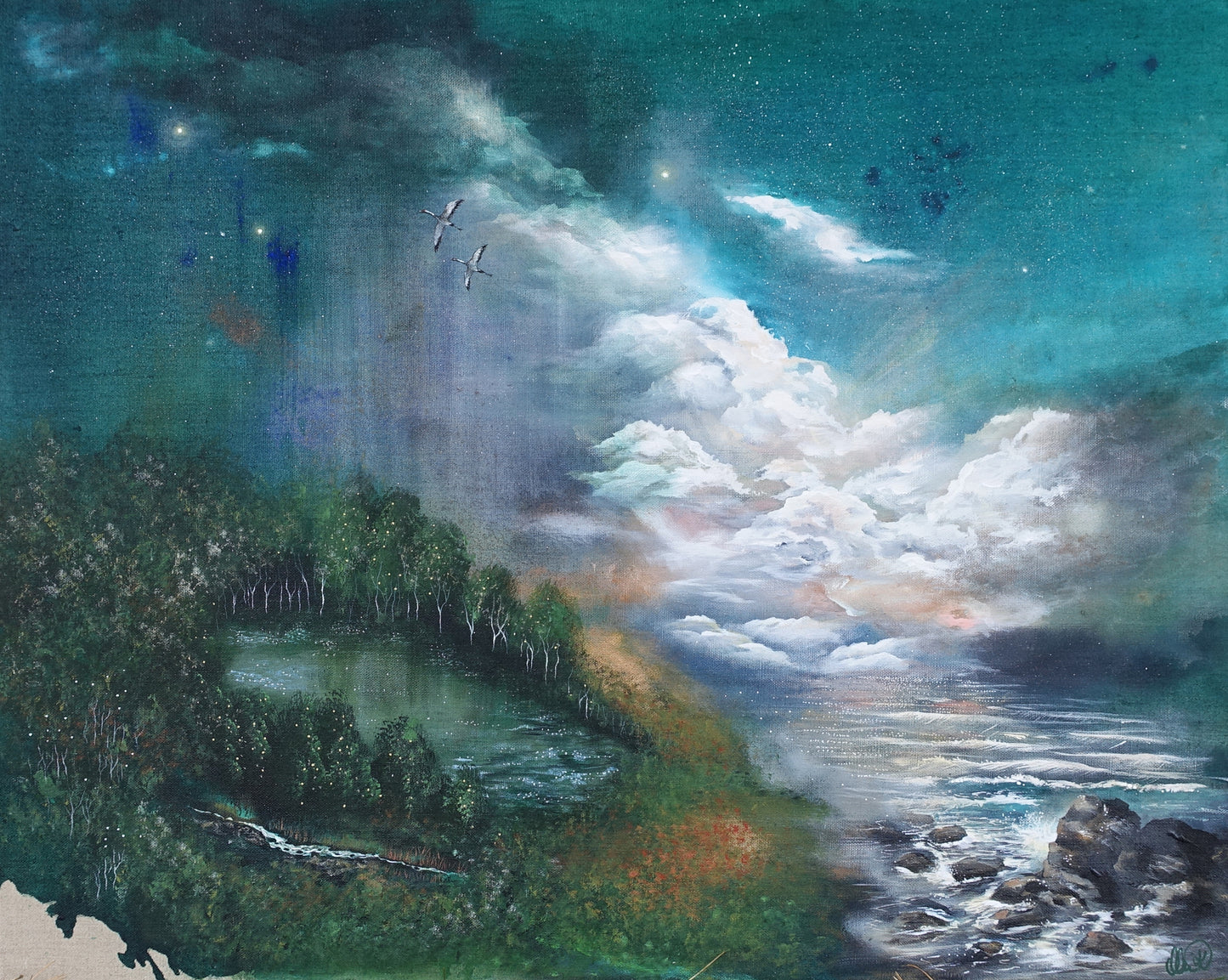 Original painting "Where the waves break"