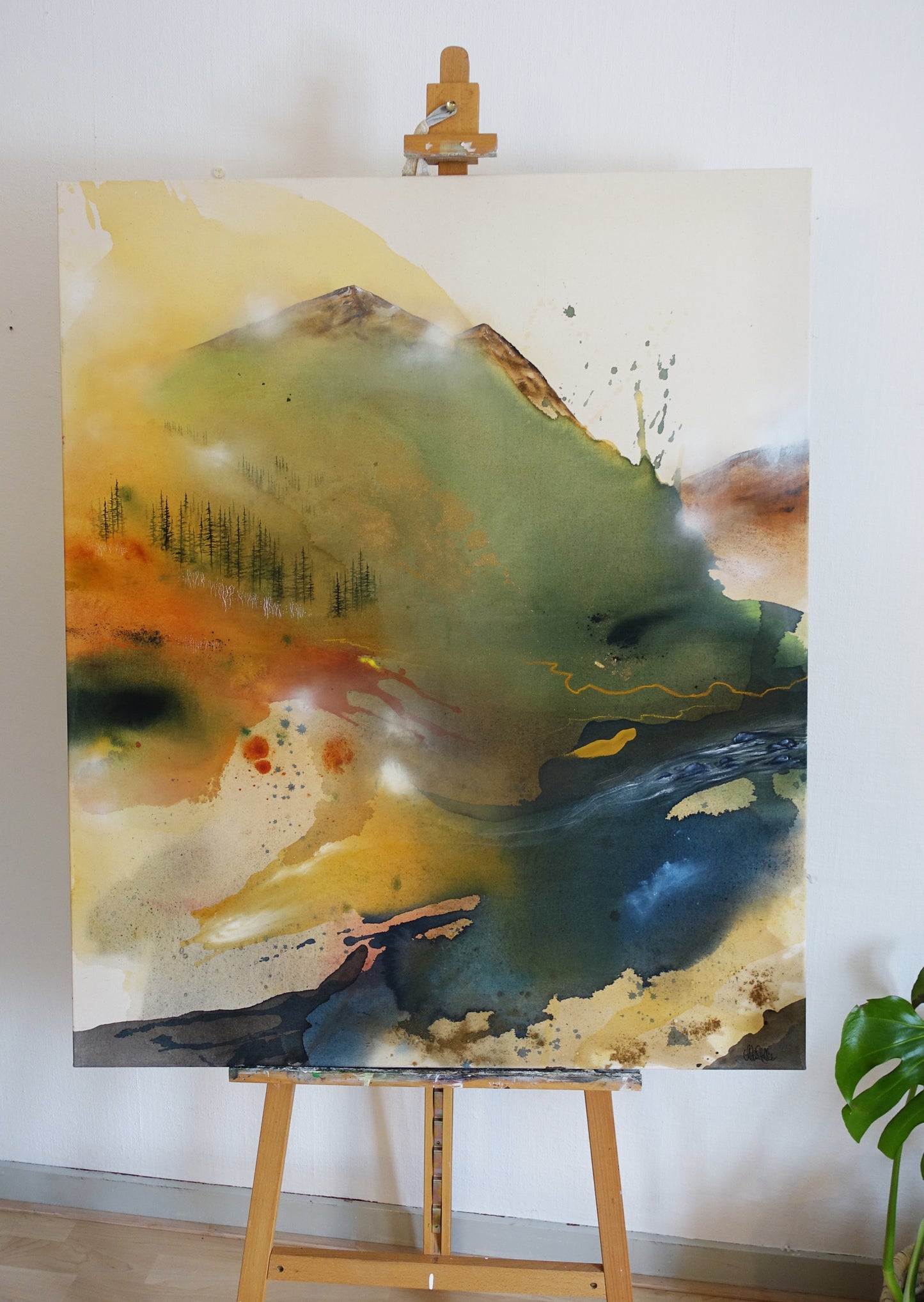 Original painting "At the edge of the mountain"