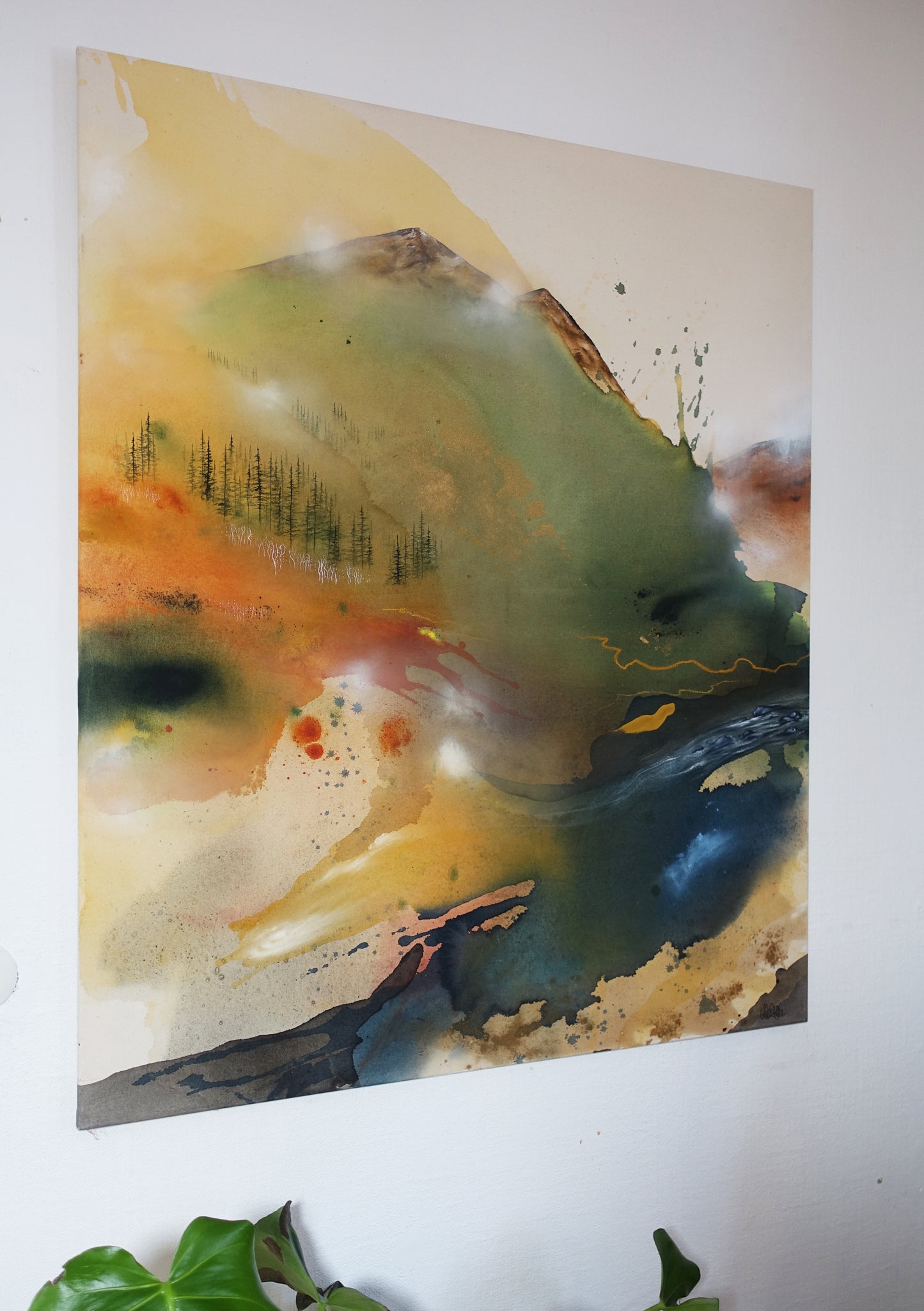 Original painting "At the edge of the mountain"
