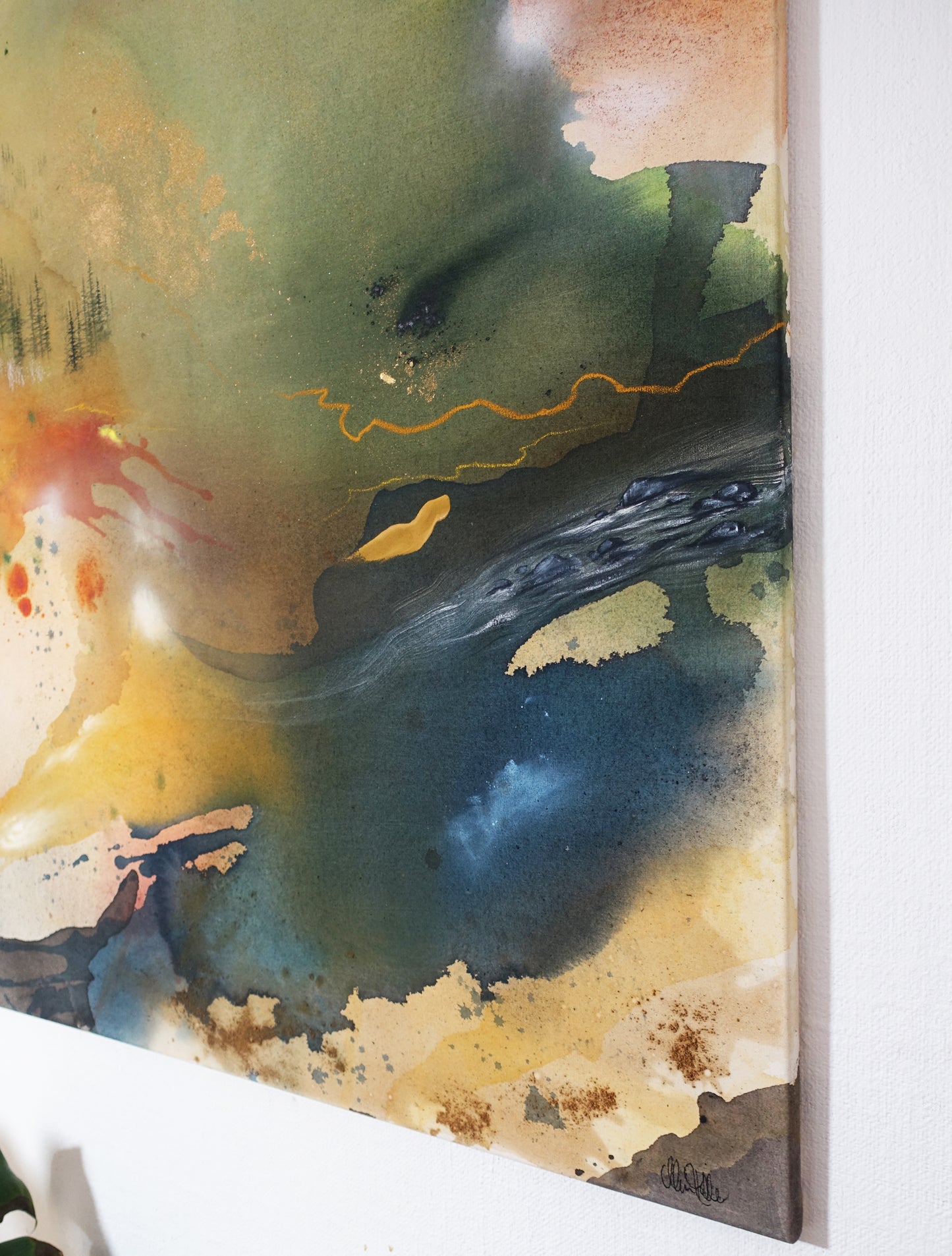 Original painting "At the edge of the mountain"