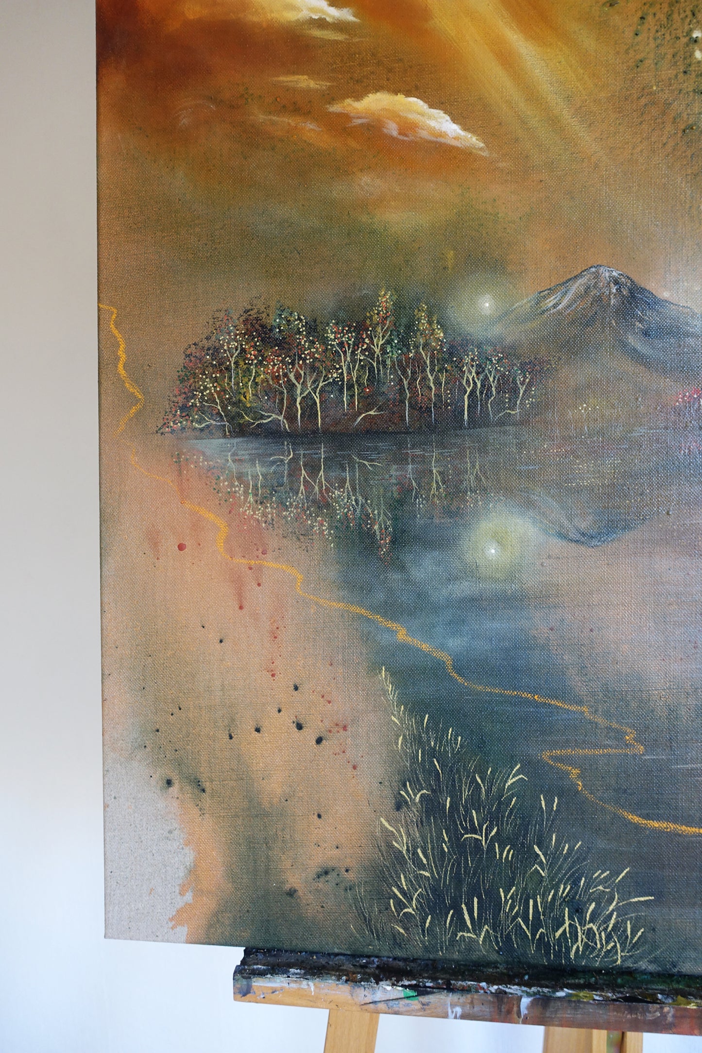 Original painting "The Golden Pond"