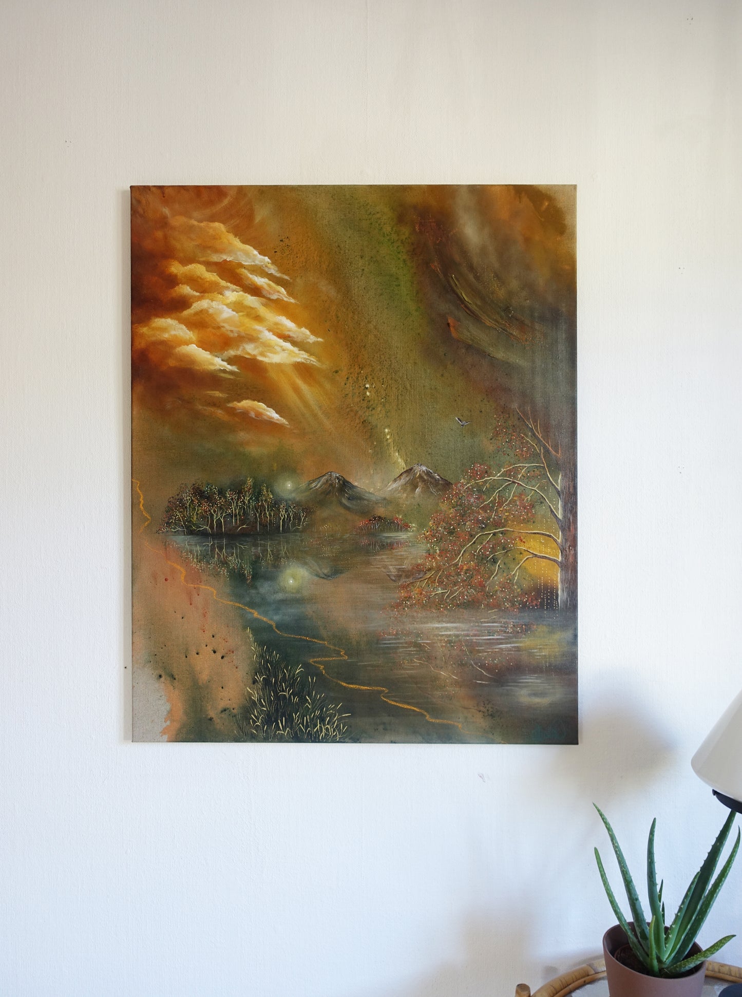Original painting "The Golden Pond"