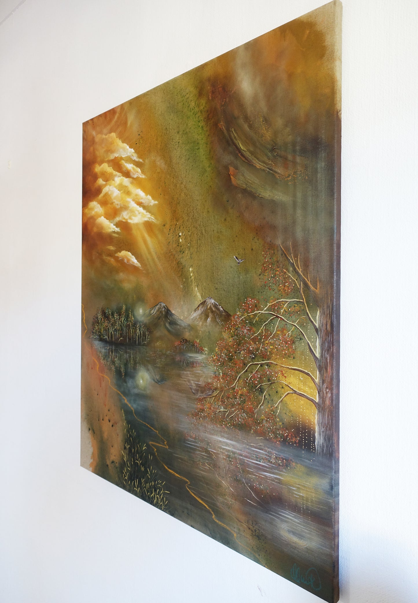 Original painting "The Golden Pond"