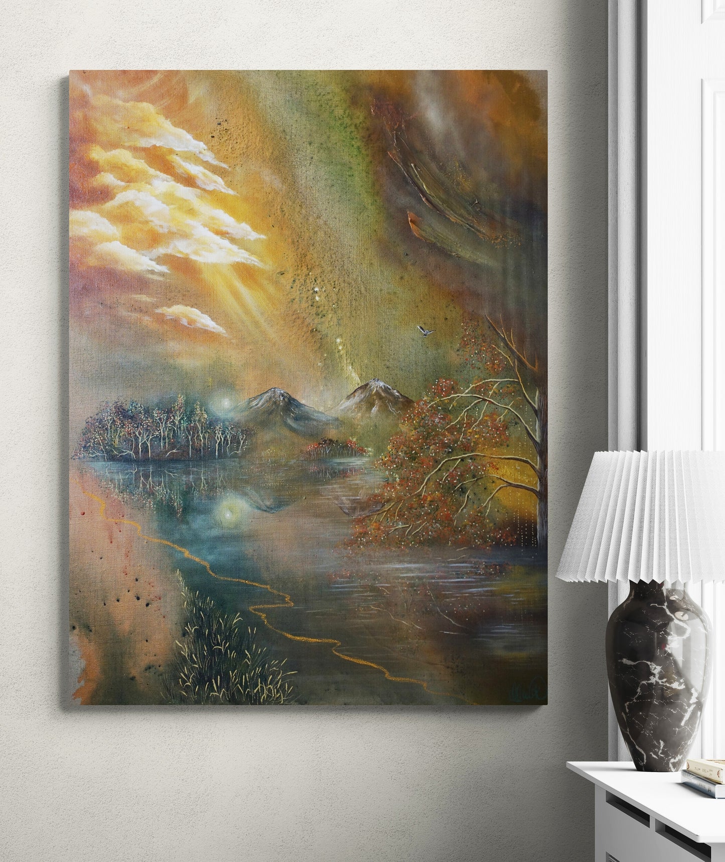 Original painting "The Golden Pond"