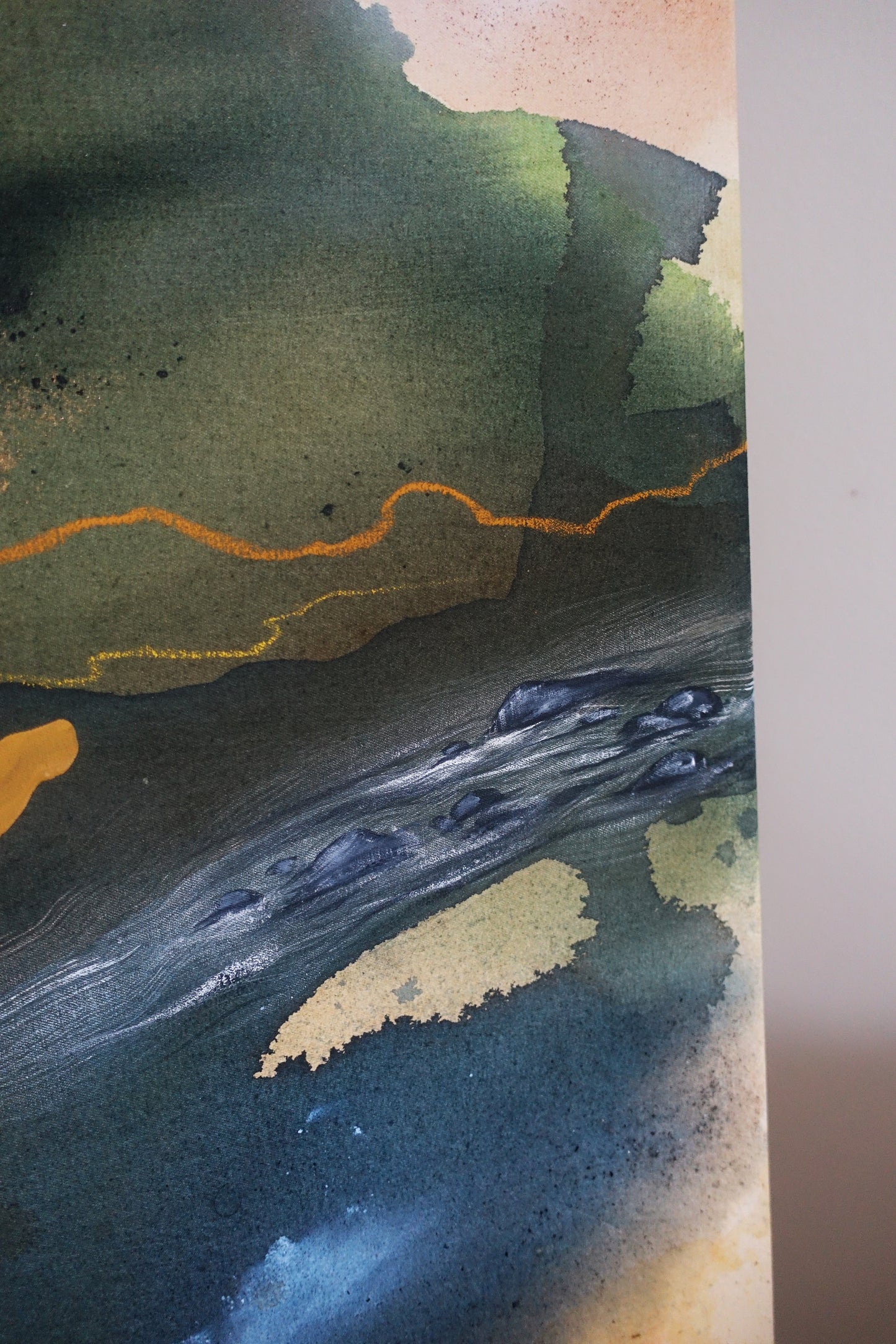 Original painting "At the edge of the mountain"
