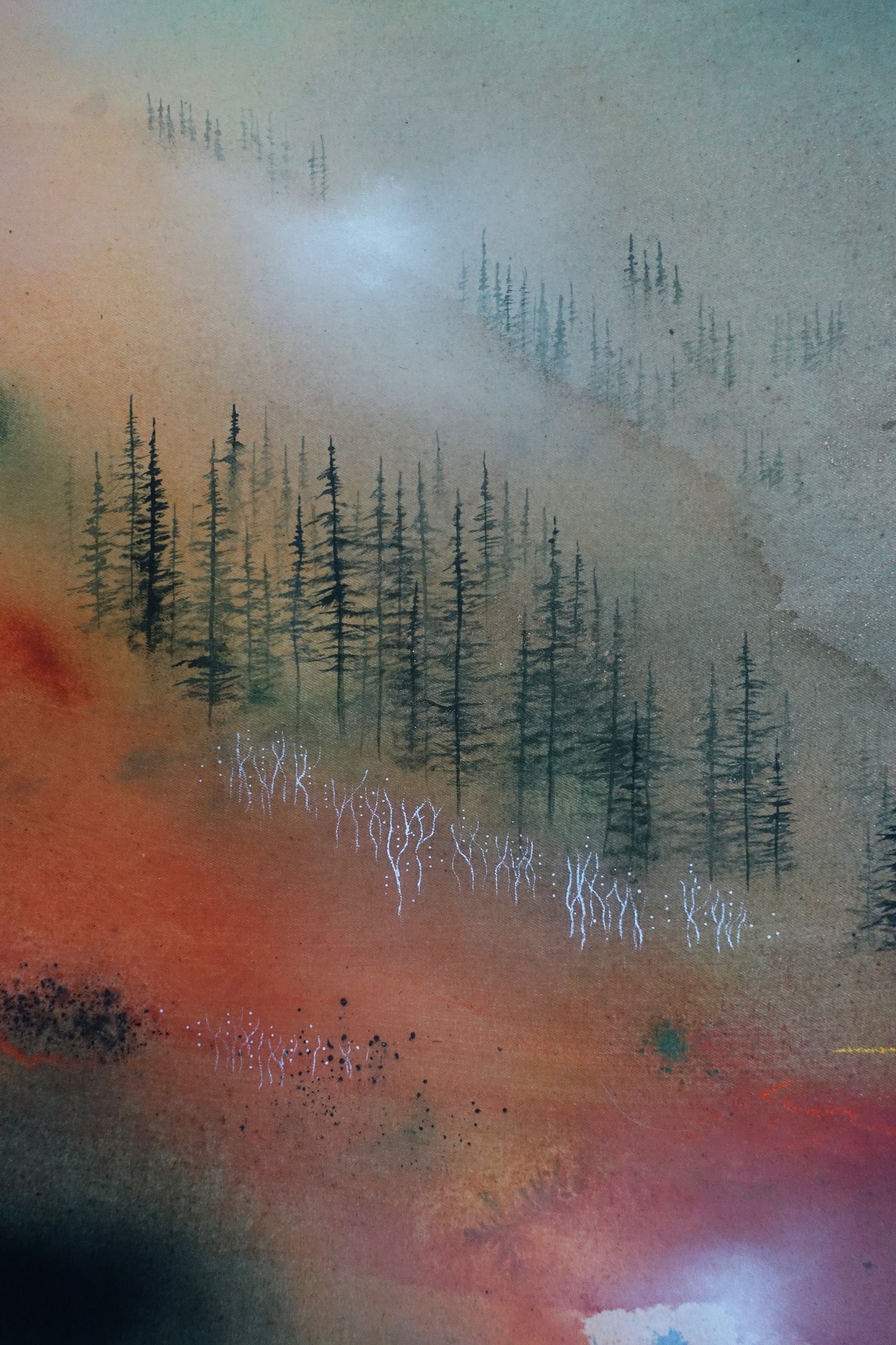 Original painting "At the edge of the mountain"