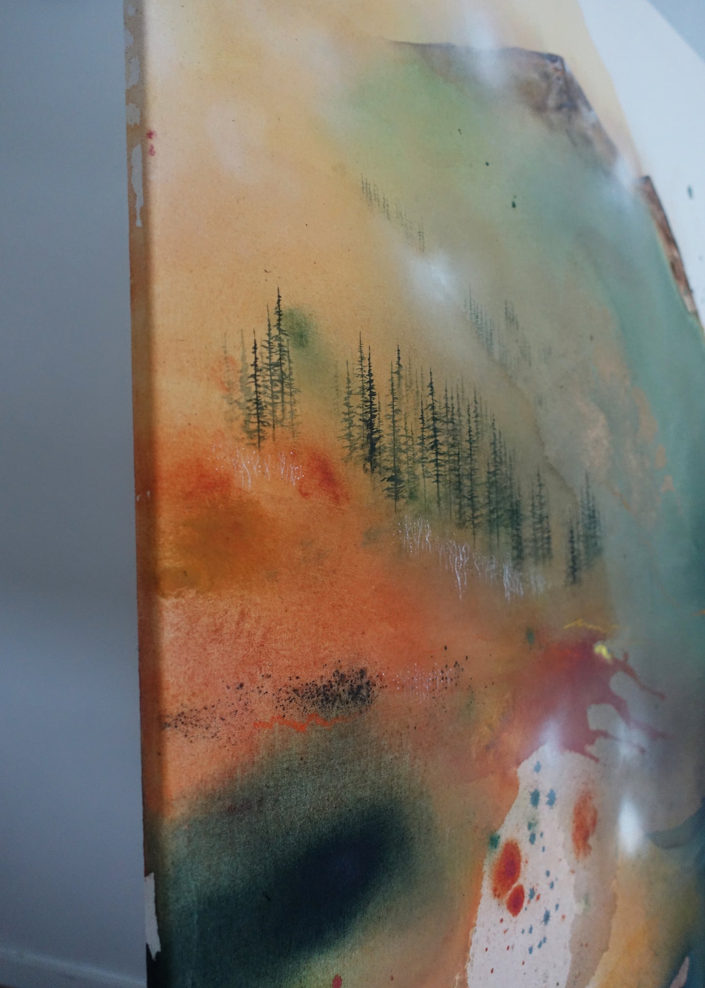 Original painting "At the edge of the mountain"