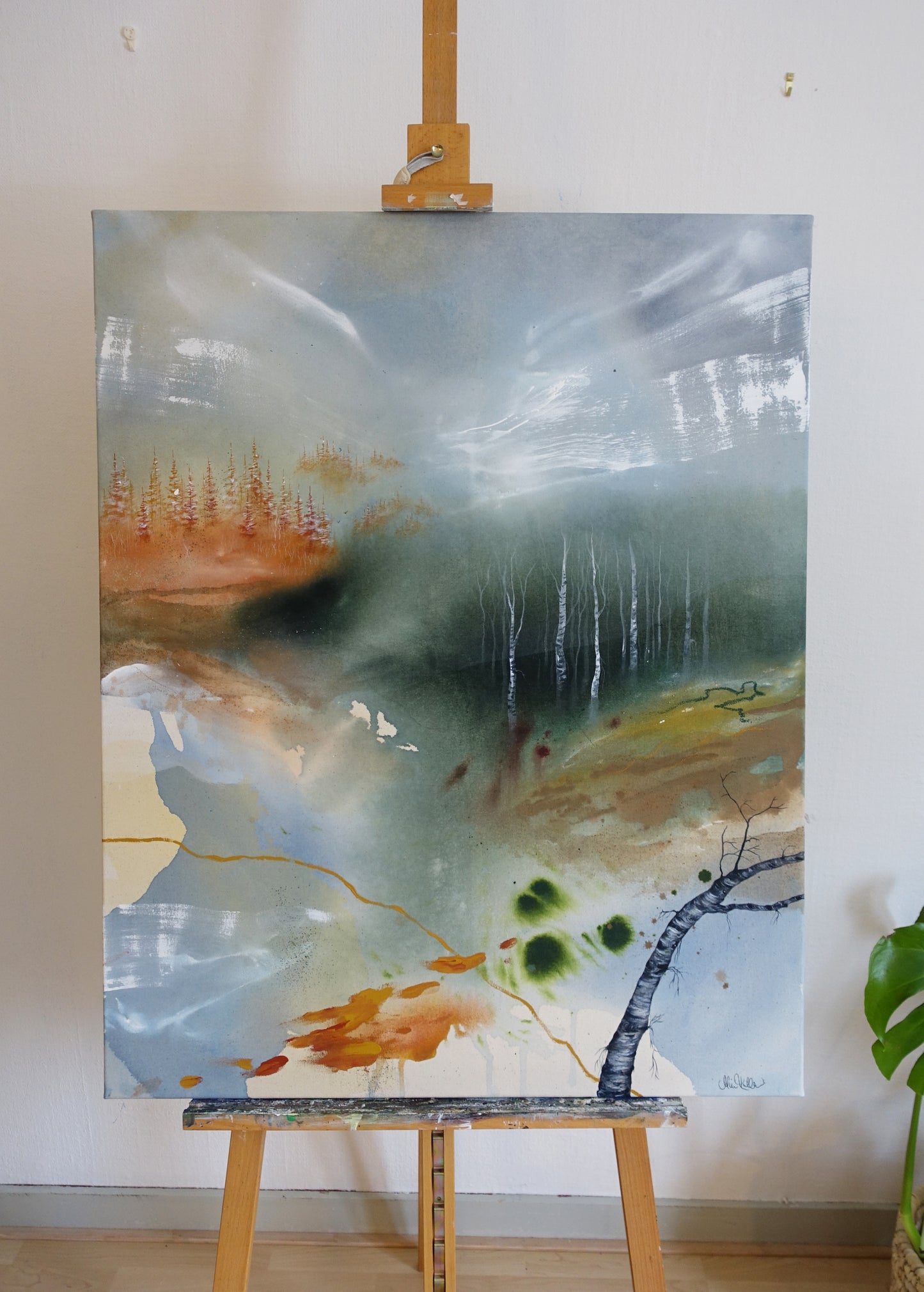 Original painting "Along the birch"