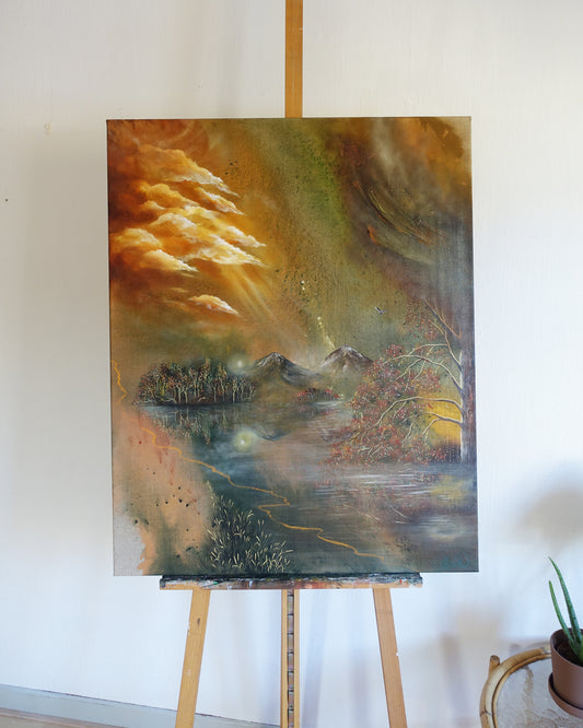Original painting "The Golden Pond"