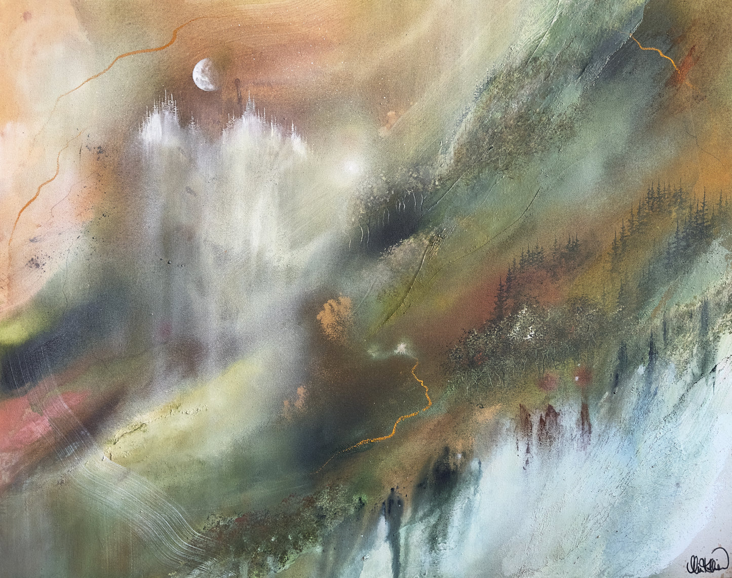 Originalmålning "Dimhöjd"