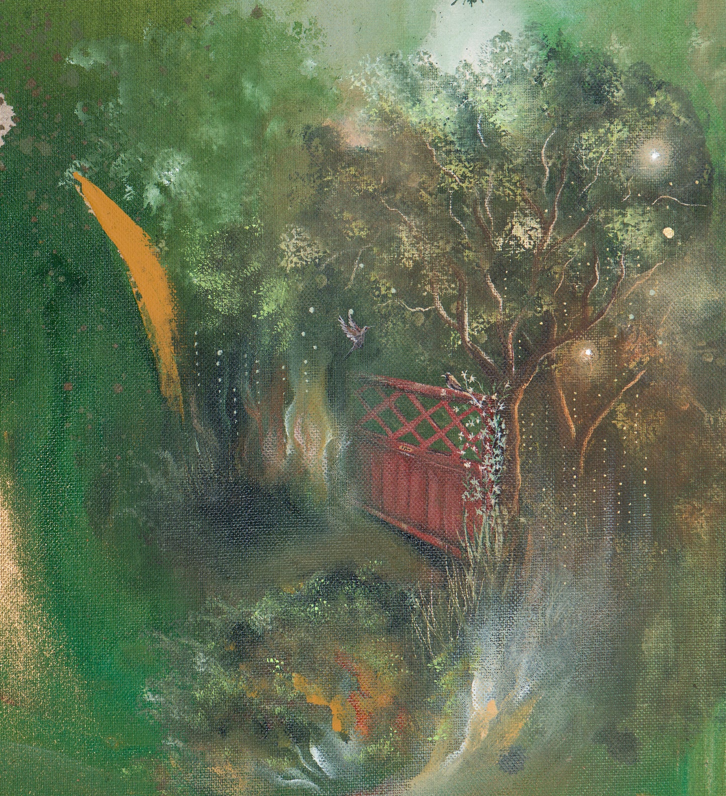 Originalmålning "Den gömda trädgården"