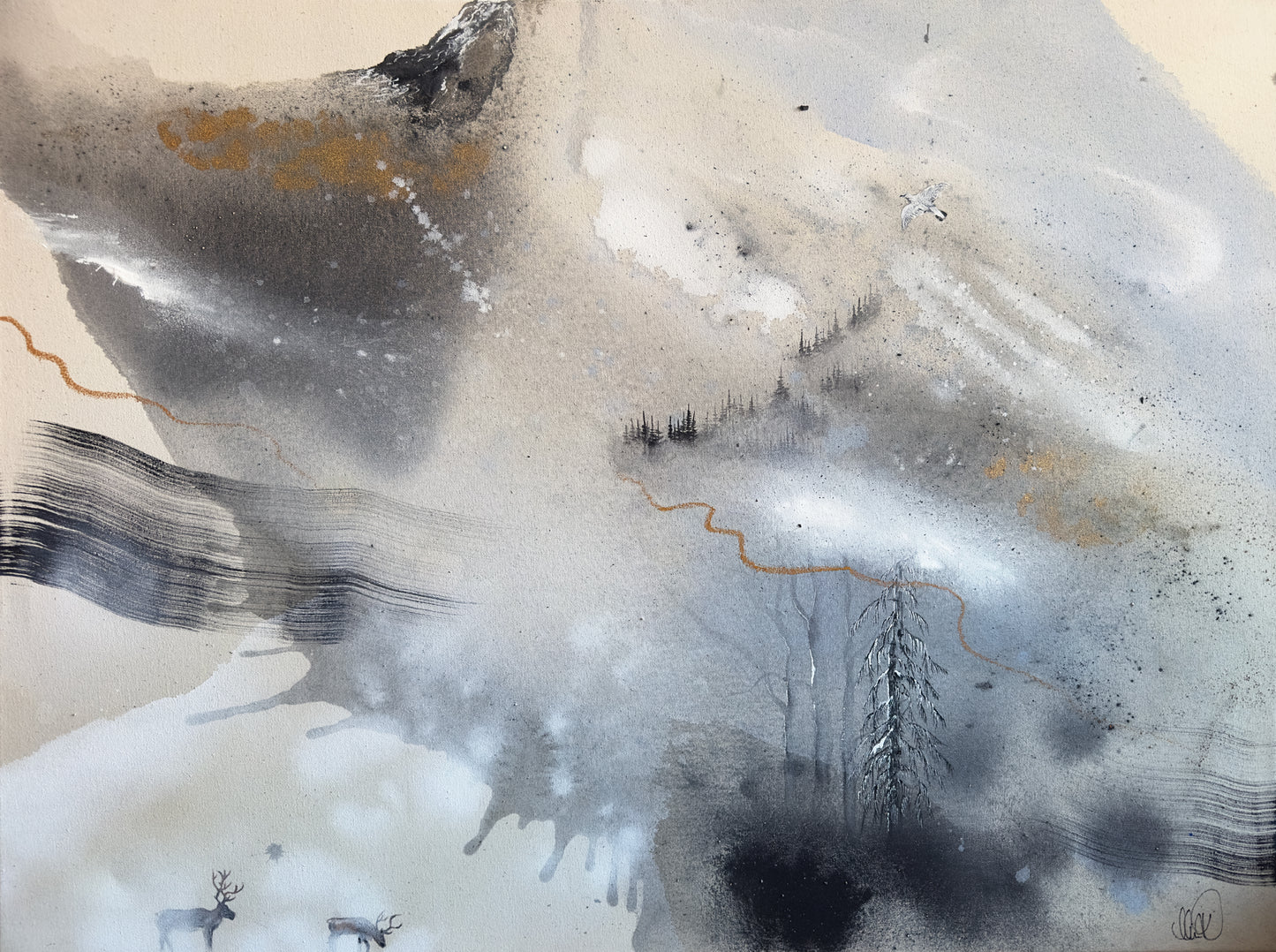Originalmålning "Vinterspår"
